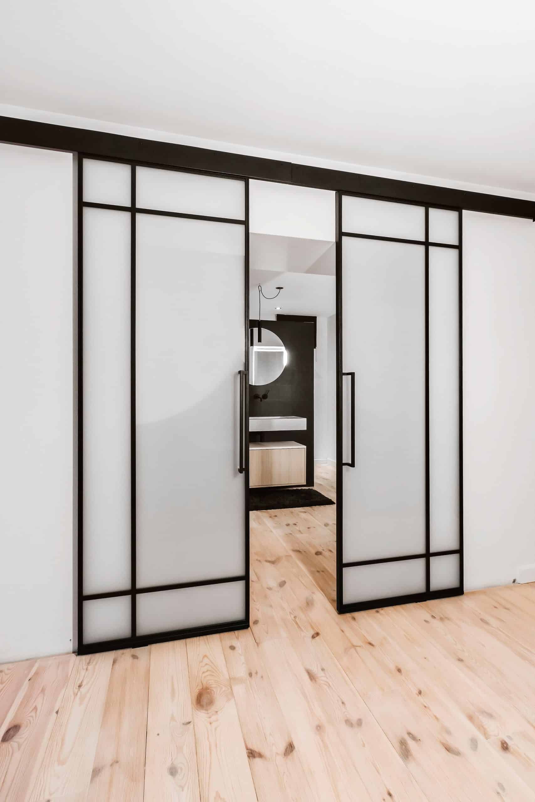 Sliding steel doors in Bristol.